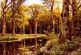 Peder Mork Monsted Famous Paintings - A Forest Stream